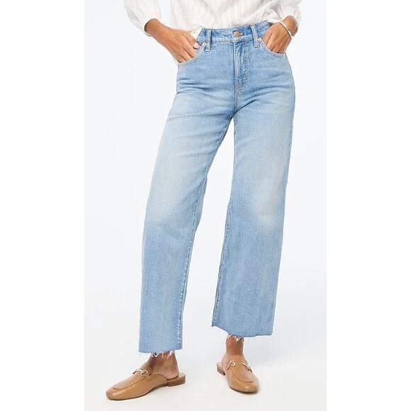 J. Crew Factory Wide-Leg Cropped Jean in All-Day Stretch Size 25P NWT - Picture 1 of 12